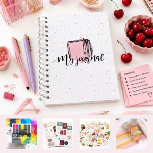 BACK TO JOURNALING KIT: ημερολόγιο, 12 μαρκαδόροι, δύο σετ αυτοκόλλητα και washi tape